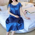 thumbnail image 6 of ZPAQI Womens Summer Lace Ice Silk Nightdress Short Sleeve Loose Plus Size Nightgown XL, 6 of 19