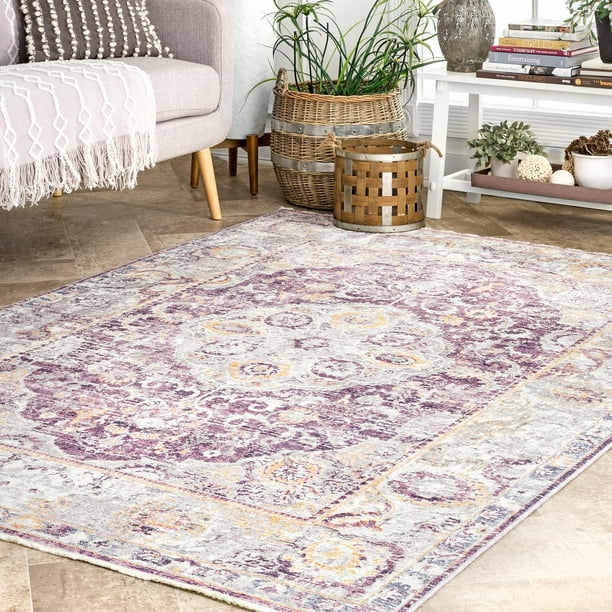nuLOOM Vintage Glynn Medallion Fringe Area Rug