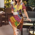 thumbnail image 3 of Disketp Beautiful African Woman para Vestido de Manga Corta para Mujeres, Vestidos de Verano para Mujeres, Casual y Holgado para la Playa, 3 of 6