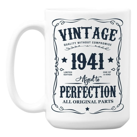 

Vintage 1941 All Original Parts Birth Year Coffee & Tea Mug (15oz)