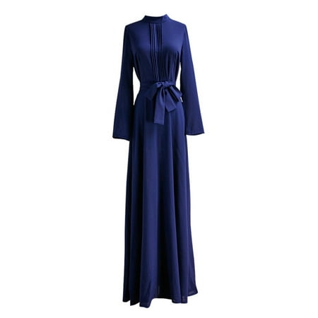 - Sweetsmile Women Vintage Long Sleeve Party Long Maxi Dress Kaftan Abaya Islamic Maxi Dress