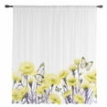 thumbnail image 2 of Yellow Spring Floral Semi Sheer Curtains Drapes for Living Room,Bedroom,French Doors Window 96 Inches Long,Watercolor Summer Botanical Elegant Rod Pocket Chiffon Curtain Drapery Voile Drape Panel, 2 of 6