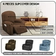thumbnail image 3 of SUSUZI 4-Piece Recliner Cover – Chocolate Stretch Slipcover for 1-Seater Armchair, Anti-Slip Furniture Protector with Side Pocket (Machine Washable), 3 of 8