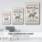 Christmas Farm Sign Collection B - Framed Gallery Wrapped Holiday Canvas - 17 x 25 - Gold Frame