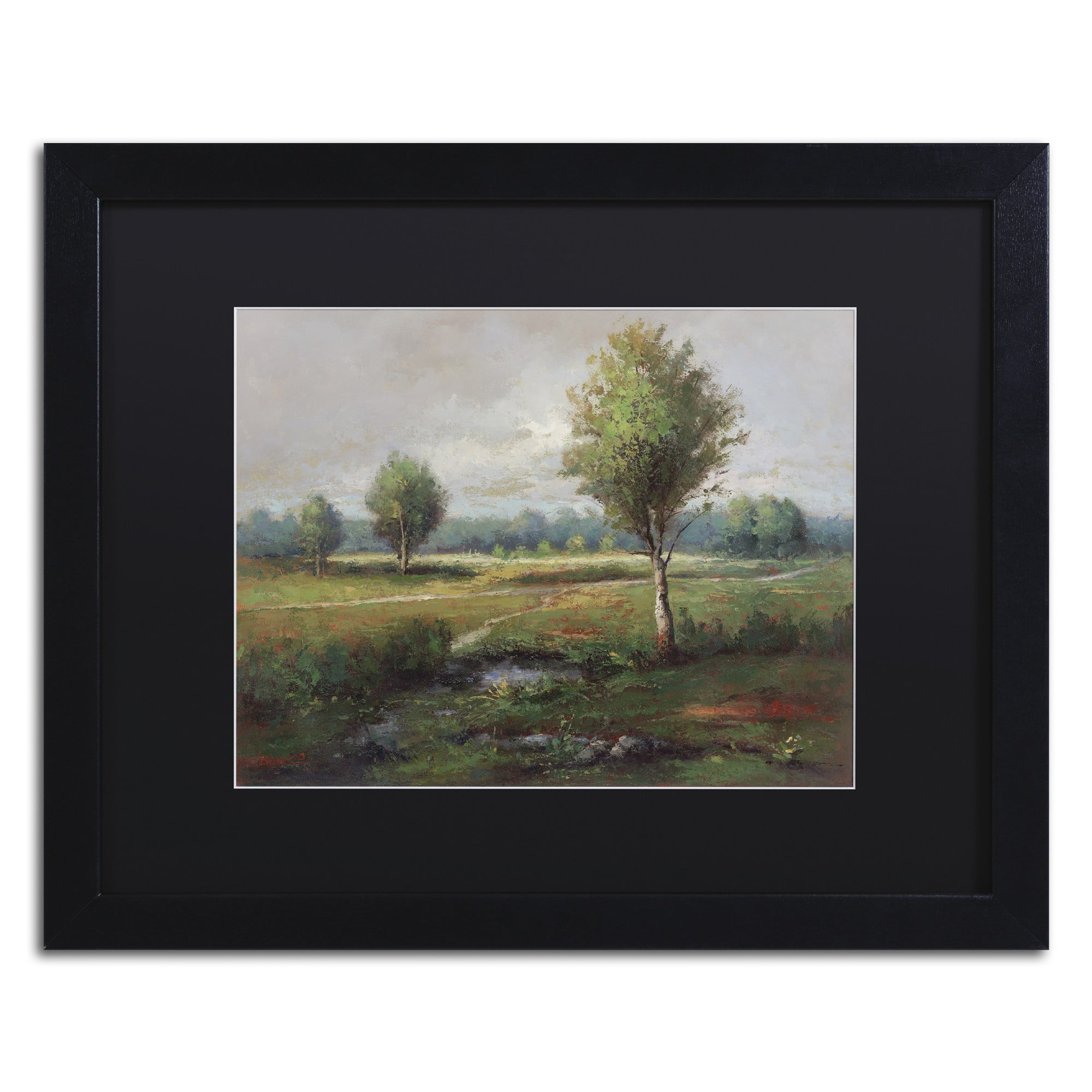 Trademark Fine Art "Lonely Tree" Canvas Art by Daniel Moises, Black Matte, Black Frame