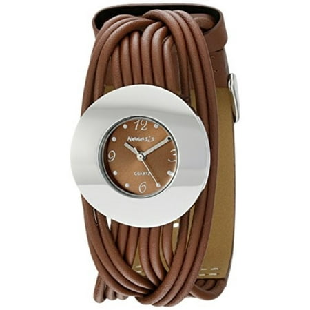 Japanese Band - Women's NS215B Brown Tangled Series Leather Band Analog Display Japanese Quartz Brown Watch