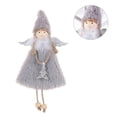 thumbnail image 3 of Pedante del festival del terciopelo de la decoración colgante del ornamento de la muñeca de la Navidad para el hotel casero, gris Yuarrent HA001209-03, 3 of 6