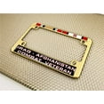 thumbnail image 5 of Motorcycle Domed Custom-Made Personalized Metal License Plate Frame with Iraq Afghanistan Combat Veteran & Ribbons Design - Gold, 5 of 7