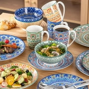 vancasso, Series Mandala, 32 Piece Porcelain Dinnerware Set, Colourful Dinner Set, Service for 8