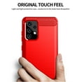 thumbnail image 3 of Case for Galaxy A52 5G, Nakedcellphone [RED CARBON FIBER] Flexible TPU Slim Phone Case Cover [Anti-Shock, Anti-Fingerprint] for Samsung Galaxy A52 5G Phone, 3 of 10