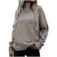thumbnail image 2 of Lilgiuy Fall Fashion Women Casual Comfortable Long Sleeve Turtleneck Sweater for Relaxing, 2 of 5