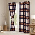 thumbnail image 3 of Homewish Geometric Stripes Blackout Curtains Set of 2 (52x84 Each) For Kids Teens Adults,Abstract Plaid Window Curtains,Vintage Aesthetic Curtains and Drapes,Breathable Home Decor, 3 of 6