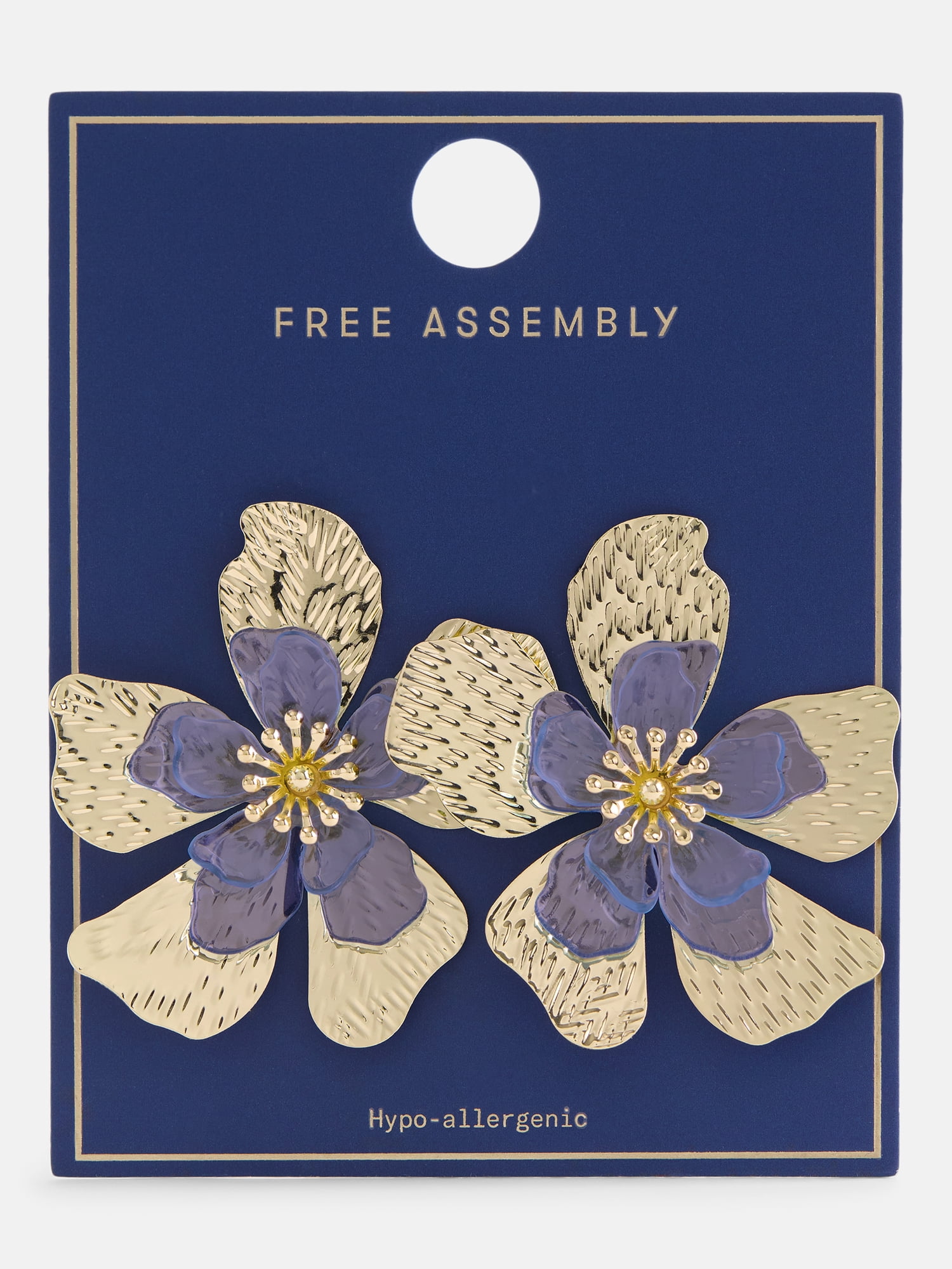 Free Assembly Women's Sculpted Flower Stud Earrings