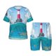 thumbnail image 1 of Balery Lighthouse Sea Port Conjunto de Pijama Infantil de Manga Corta con Estampado – Ropa de Dormir de Algodón Suave-Large, 1 of 6