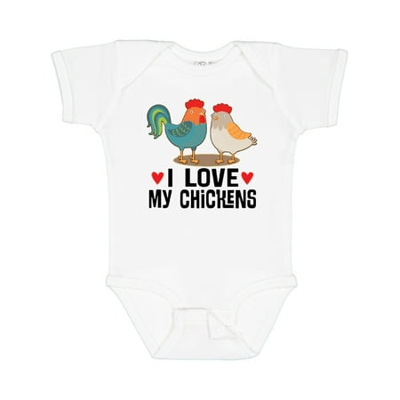 

Inktastic Chicken Farmer I Love My Chickens Gift Baby Boy or Baby Girl Bodysuit