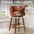 thumbnail image 5 of Pellebant Counter Height Bar Stools Set of 2 With Back and Footrest, Metal Frame,Brown, 5 of 8