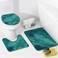 thumbnail image 4 of 4Pcs Elegant Blush Pink Marble Gold Glitter Shower Curtain Sets, Bathroom Set Decor with Non-Slip Bath Mat, Toilet Lid Rug and Contour Mat, 72 x 72inch, 4 of 8