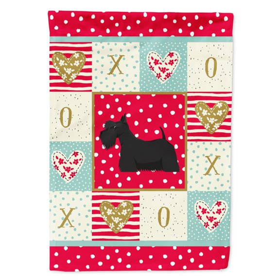 Carolines Treasures CK5950CHF Scottish Terrier Love Flag Canvas House Size Large multicolor