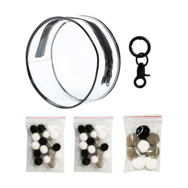 Estuche de exhibición de muñecas de PVC, organizador colgante impermeable, bolsa para muñecas pequeñas, mini muñecas negro