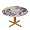 thumbnail image 3 of PIKWEEK Bicycle Violet Purple Bike with Lavender Flowers Bouquet in Basket Retro Decorative Tablecloth for Picnic Dining Kitchen Farmhouse White, 3 of 8
