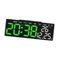 thumbnail image 4 of Reloj despertador digital multifuncional rectangular práctico con 3 niveles de brillo LED reloj digital reloj de escritorio eléctrico para interiores Concha negra, 4 of 8