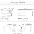 thumbnail image 3 of 360 Degree Rotating Desk, L Shape With 3 Storage, White Home Office Table, Ample Space & Build Corner Shaped Shelves, Workspace, 3 of 4