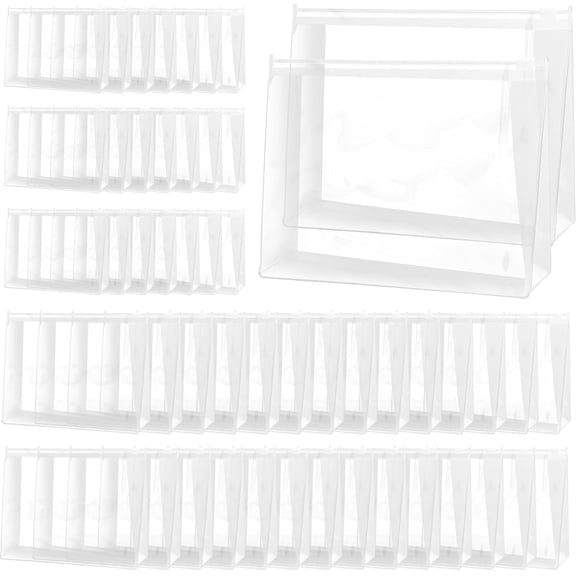 50 Pcs Mini Clear Makeup Bag,Plastic Waterproof Cosmetic Organizer Bags,Small Clear Zipper Pouch Travel Bag,Organizer Pouches with Zipper for Travel Toiletry (7.9x5.9x 1.97 Inch)