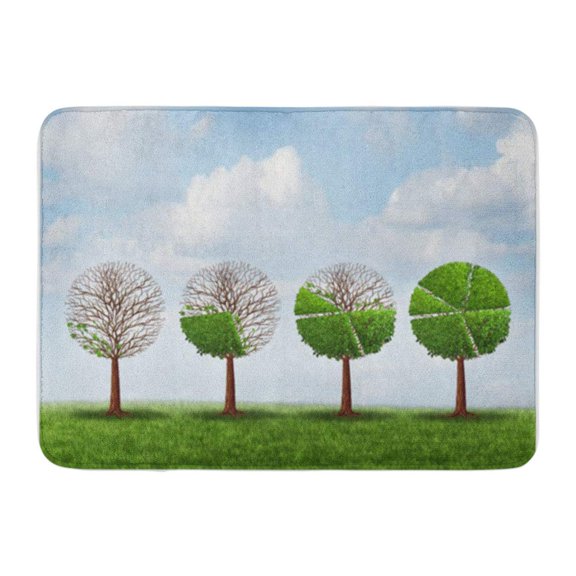 SIDONKU Economic Prosperity Financial As Group of Green Trees Shaped Growing Finance Doormat Floor Rug Bath Mat 30x18 inch