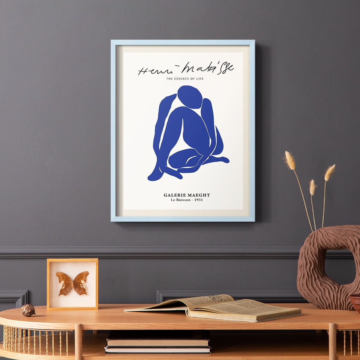 Matisse CXVI Framed Print in Blue Solid Wood 11 x 14 Framed Print