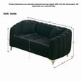 thumbnail image 3 of Newest 63" Chenille Loveseat Sofa,Luxury 2 Seater Deep Couch,Modern Tufted Couch, Gold Metal Legs Sofa for Living Room, Bedroom, Apartment (Black), 3 of 9