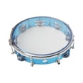 thumbnail image 1 of Pandereta de mano de 10 pulgadas, instrumento de percusión portátil, tambor de mano para niños Azul, 1 of 9