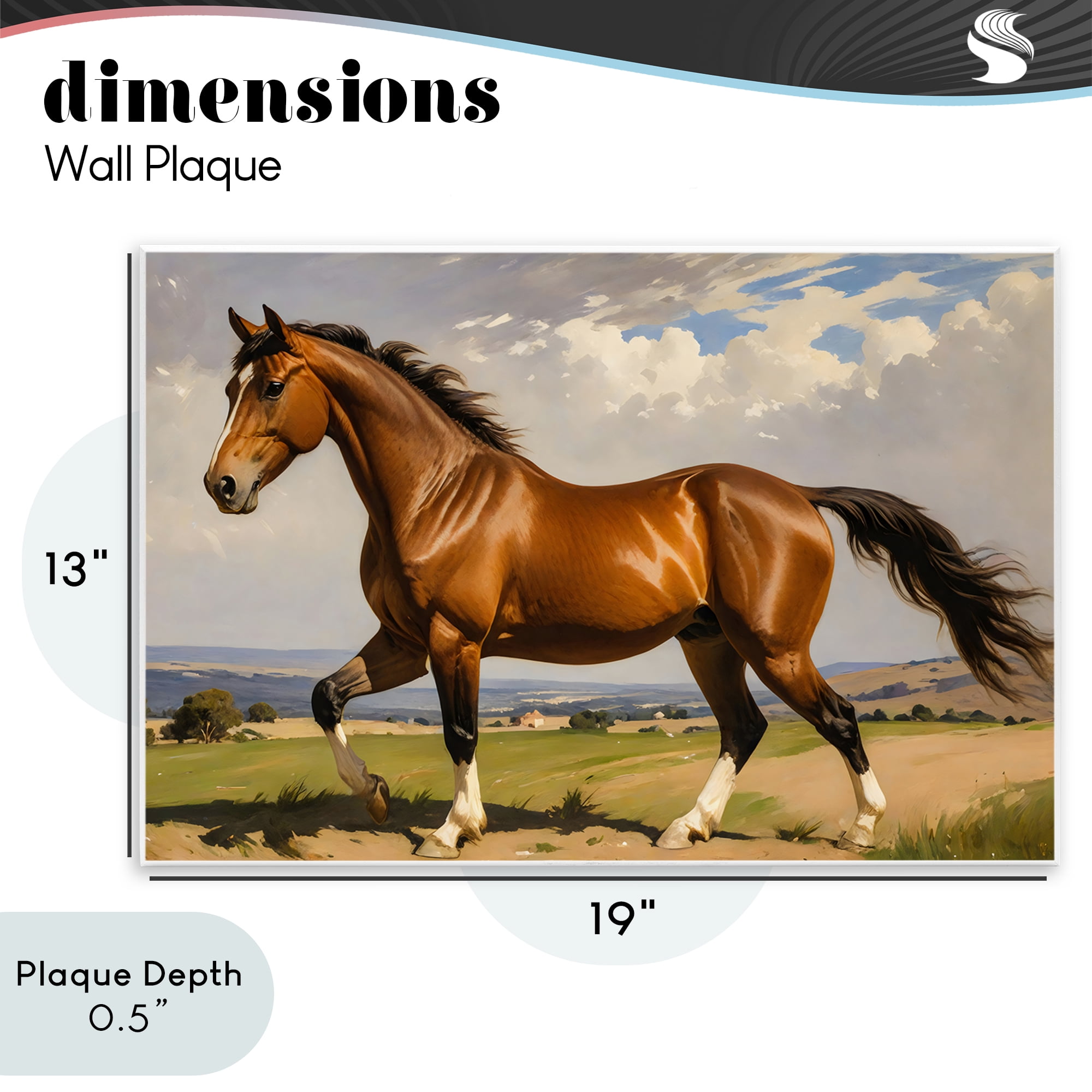 Stupell Industries Trotting Horse in Field Wall Plaque Art, design by Creative Studio