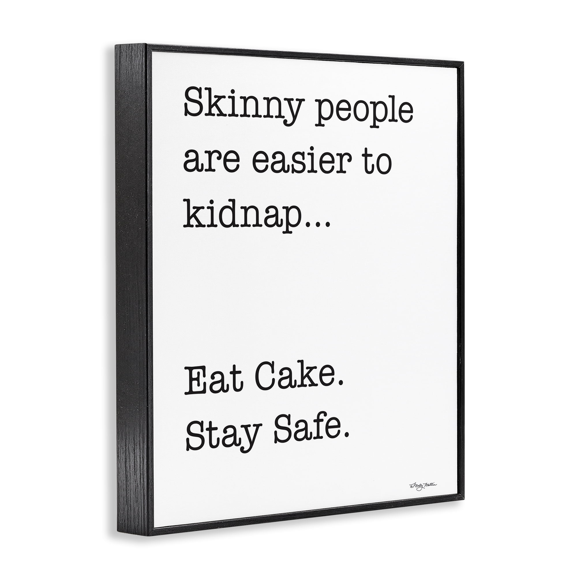 Stupell Industries Eat Cake Stay Safe Novelty Painting Black Framed Art Print Wall Art, 24 x 30