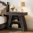 thumbnail image 3 of Finmind 3-Tier End Table, Modern Side Table with Storage Shelf, 26.8" Black Nightstand, 3 of 7