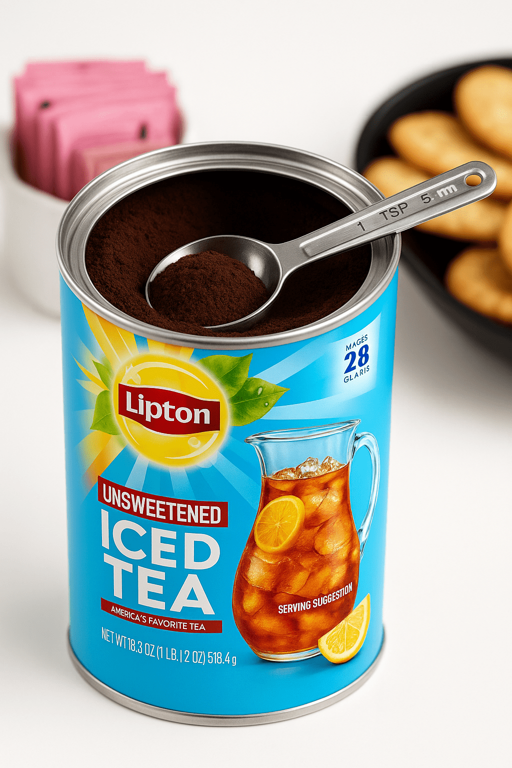 Lipton Unsweetened Iced Tea Mix, 28 Quart Canister, Measuring Spoon Included