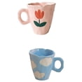thumbnail image 5 of Handmade Ceramic Mugs Hand Painted and Cloud Irregular Coffee Cup for Tea Milk Creative Gifts Cup(Pink), 5 of 5