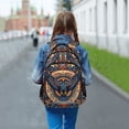 thumbnail image 6 of FORMRS Unisex Backpack Elementary School Travel Bookbag with Reflective Stripes, Blue Geometric Eagle, 6 of 7