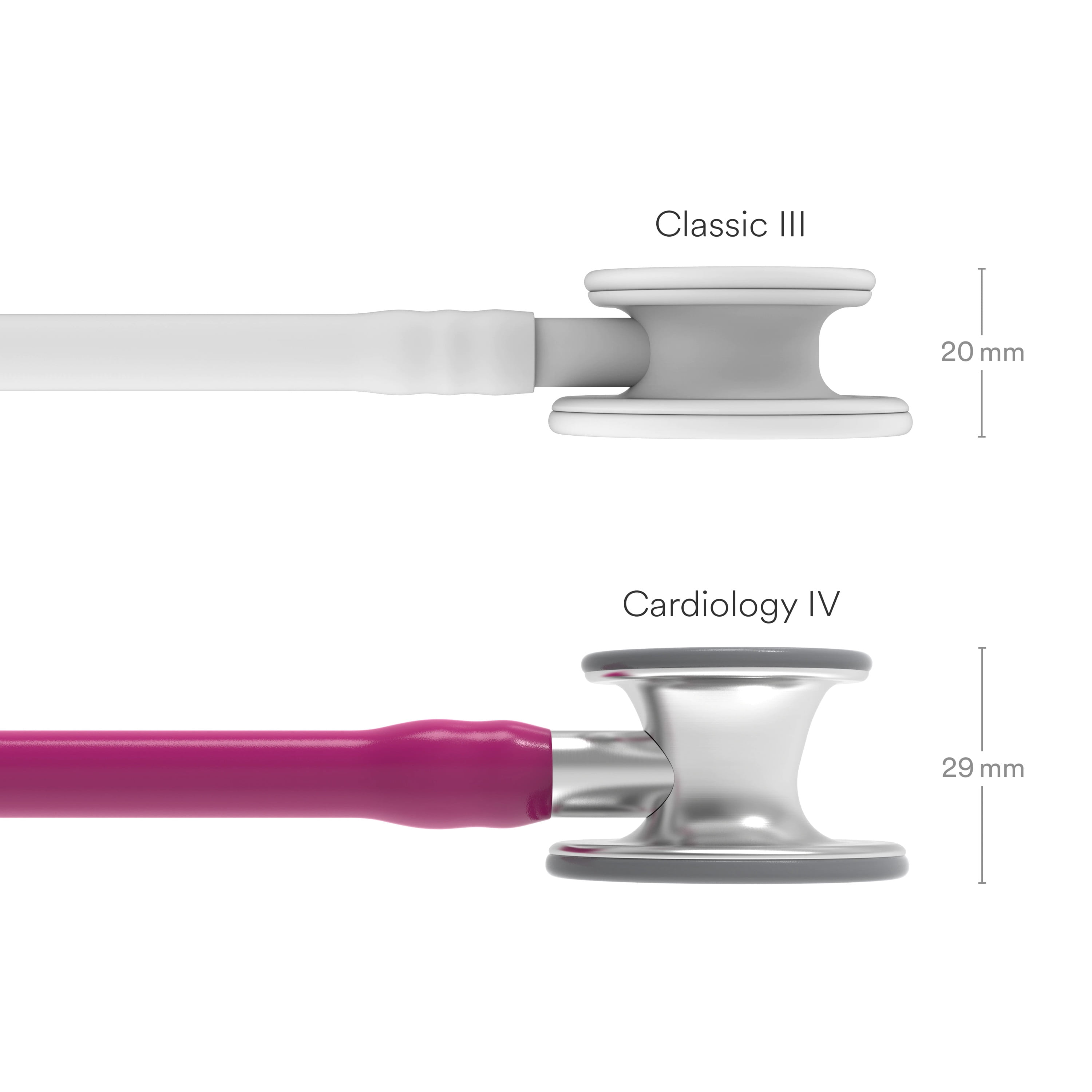 (2 pack) Littmann Cardiology IV Diagnostic Stethoscope, Standard, Raspberry Tube, Stainless Stem