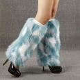 thumbnail image 5 of Women's Fluffy Leg Warmers Winter Fluffy Leg Warmers Soft Holiday Wear For Party Parade Sky Blue 40CM, 5 of 6