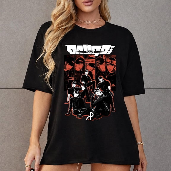 Plave Caligo Pt.2 Graphics T-Shirt, Vintage Music Theme Casual Tee
