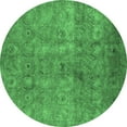 thumbnail image 1 of Ahgly Company Indoor Round Persian Emerald Green Bohemian Area Rugs, 7' Round, 1 of 4