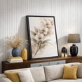 thumbnail image 4 of Framed Canvas Print Beige Flower Wall Art Boho Botanical Decorative for Living Room Bedroom - 24"x36" BLACK, 4 of 8