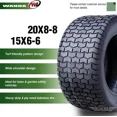 thumbnail image 2 of Wanda 15X6-6 & 20X8-8 Lawn Mower Tractor Cart Turf Tires 4 Ply-13114/13131, Set of 4, 2 of 6