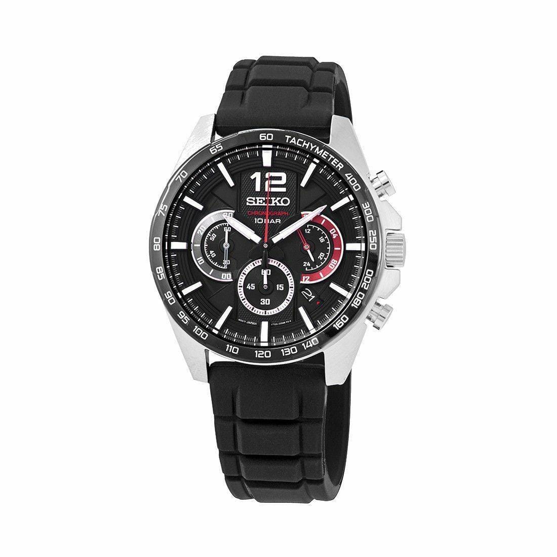 Seiko SSB347 Black Dial Men's Chronograph Black Rubber Quartz Watch -  Walmart.com