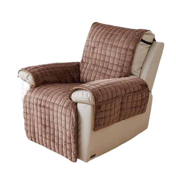 Billuyoard Funda de sofá de felpa sólida y con manchas, cómoda funda a cuadros de felpa sólida con funda de color de almacenamiento, 53,190 cm Decoración del hogar Café 53*190cm
