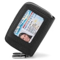 thumbnail image 2 of LOUEBICA Credit Card Holder Wallet RFID Blocking Leather Small Wallet for Women Double Zipper Wallet with ID Window, 2 of 7
