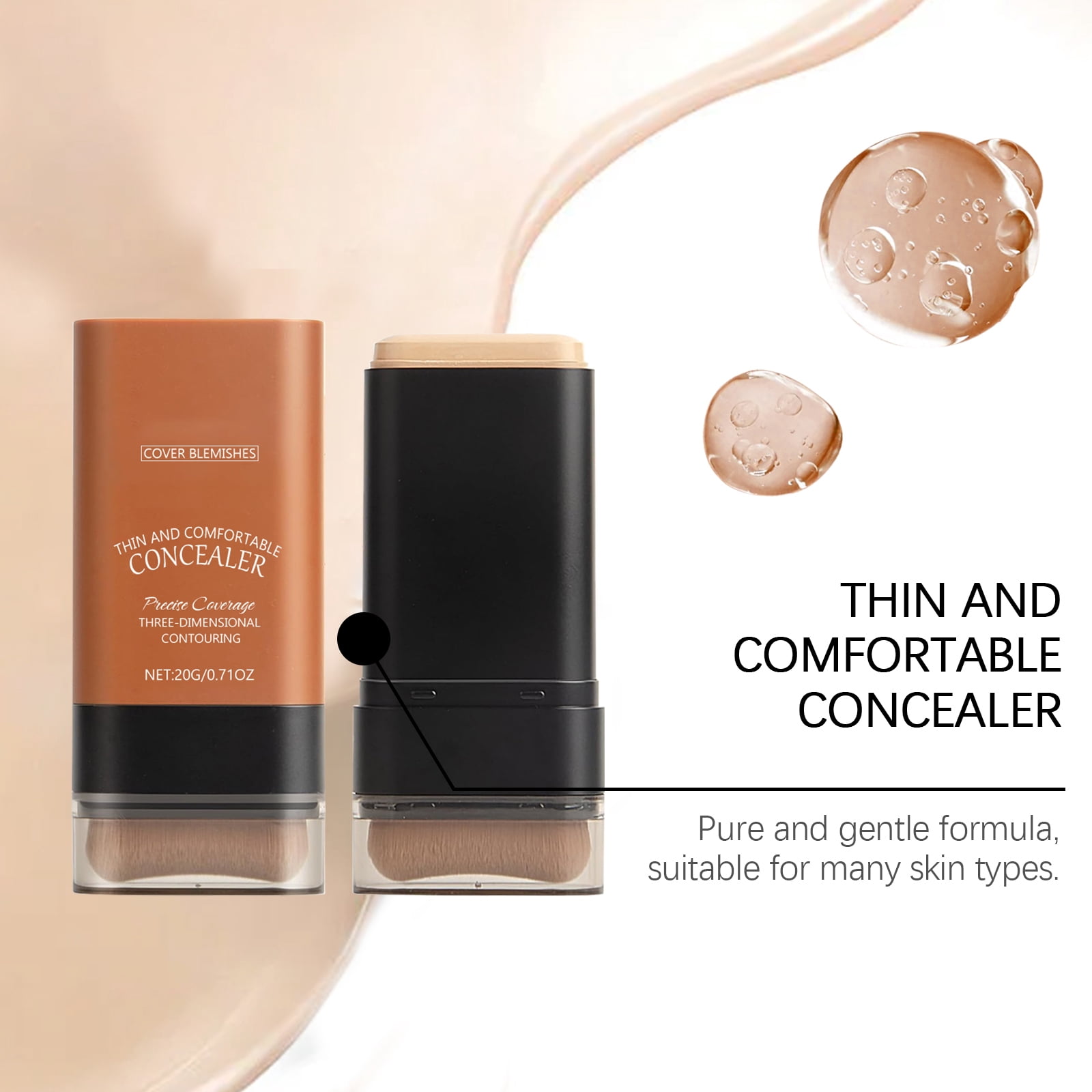 Alvantor Full Coverage Concealer Foundation Stick with Creamy Finish, Tinted Facial Moisturizer, 0.71oz