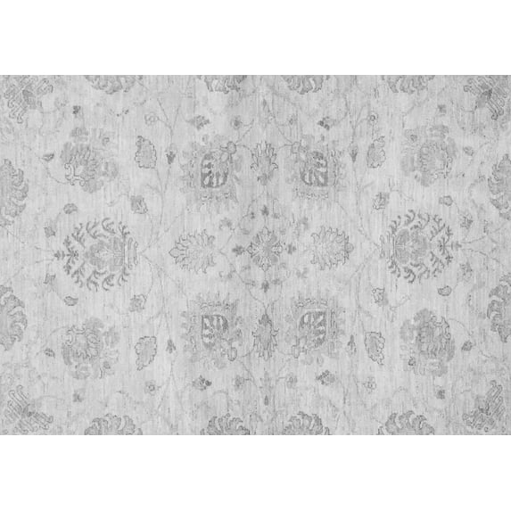 Ahgly Company Indoor Rectangle Oriental Gray Traditional Area Rugs, 7' x 10'
