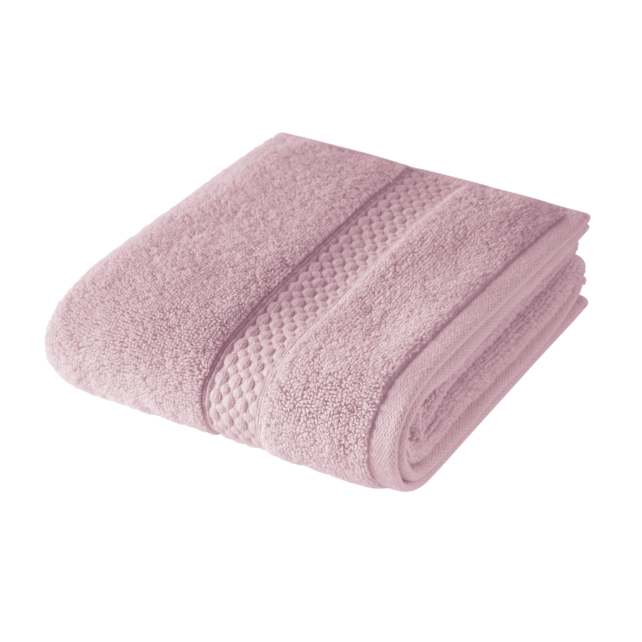 (2 pack) Beautiful by Drew Barrymore Dobby Hand Towel, Rose Pink, 100% Cotton