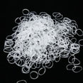 thumbnail image 4 of 500Pcs Disposable Clear Rubber Band Elastic Hair Ring Bind Tie Ponytail Holder, 4 of 7